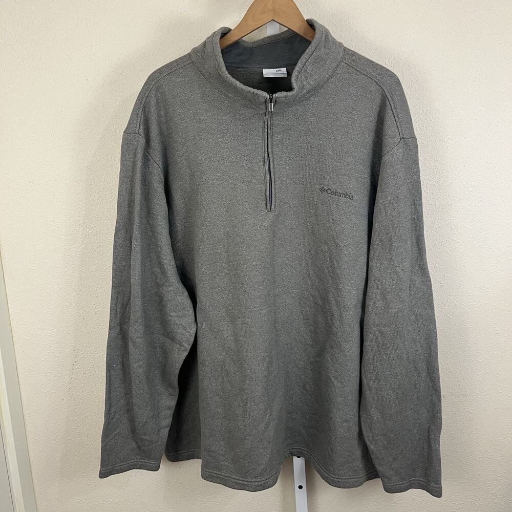 Columbia Hart Mountain 1/4 Zip Pullover Mens 4X Gray Fleece Sweatshirt